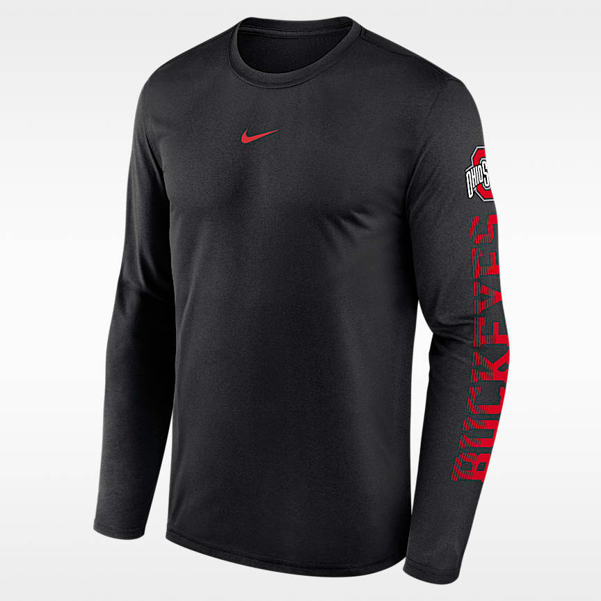 Ohio State Sideline Slogan Men's Nike Dri-FIT College Long-Sleeve